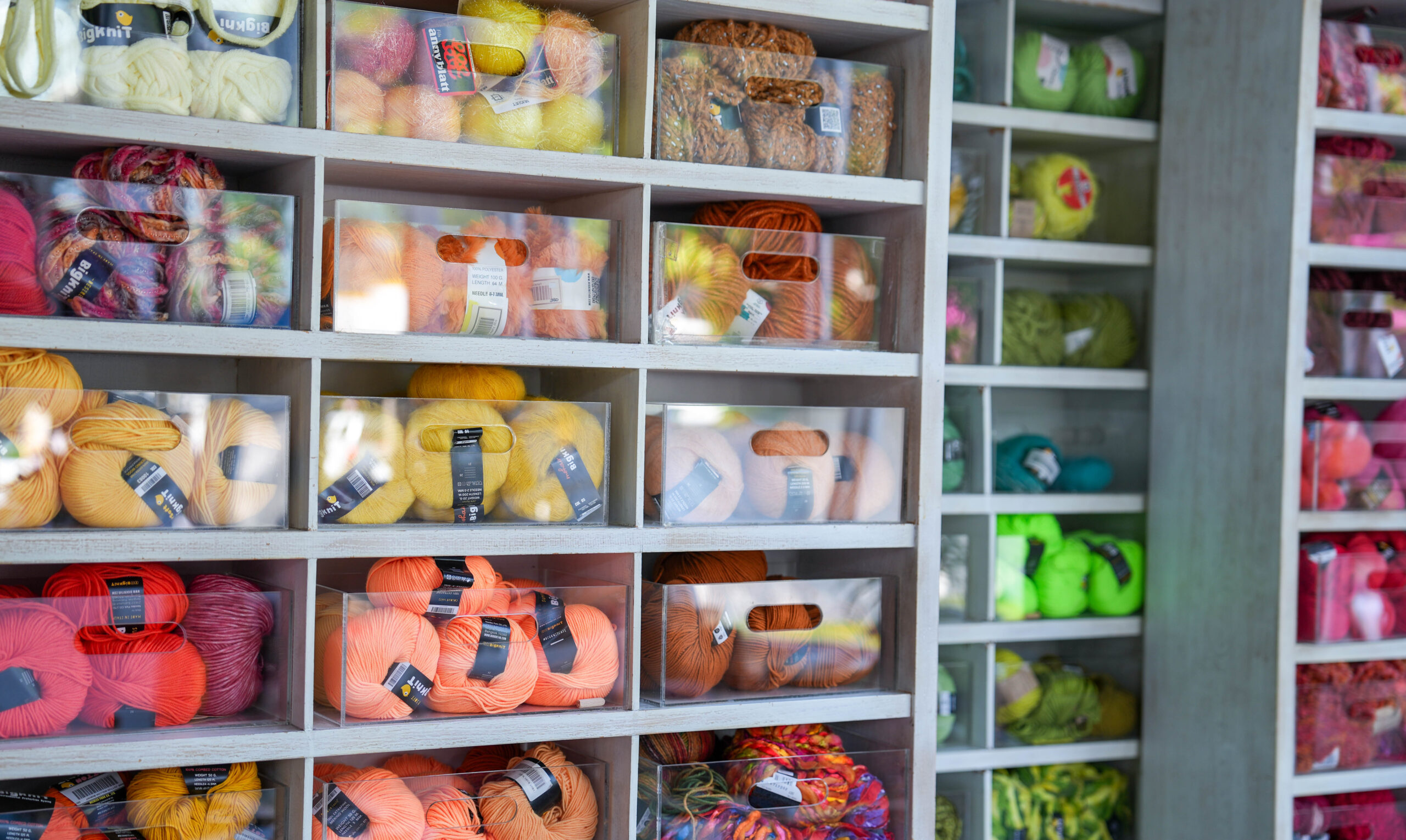 The yarn at Bigknit Café in Bangkok is colour-coordinated and neatly organised, making the shop a feast for the eyes.